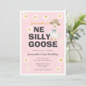 One Silly Goose Daisy Birthday Party Invitation 招待状 (スタンド正面)
