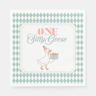 One Silly Goose dessert napkin スタンダードランチョンナプキン