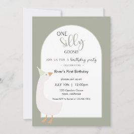 One Silly Goose First Birthday Invitation 招待状