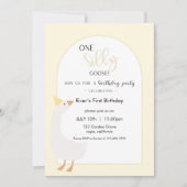 One Silly Goose First Birthday Invitation 招待状 (正面)