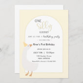 One Silly Goose First Birthday Invitation 招待状 (正面/裏面)