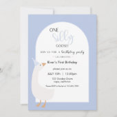 One Silly Goose First Birthday Invitation 招待状 (正面)