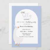 One Silly Goose First Birthday Invitation 招待状 (正面/裏面)