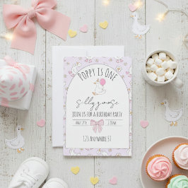 one silly goose first birthday invite 招待状
