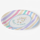 One Silly Goose First Birthday Paper Plate. ペーパープレート (アングル)