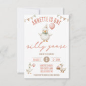 One Silly Goose, First Birthday Party 招待状 (正面)
