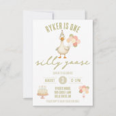 One Silly Goose, First Birthday Party 招待状 (正面)