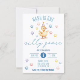One Silly Goose, First Birthday Party 招待状
