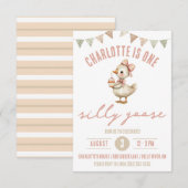 One Silly Goose, First Birthday Party 招待状 (正面/裏面)