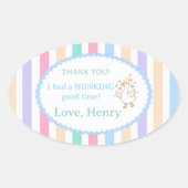 ​One Silly Goose First Birthday Party Favor  楕円形シール (正面)