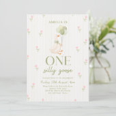 One Silly Goose Floral 1st Birthday 招待状 (スタンド正面)