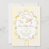 One Silly Goose Gender neutral 1st Birthday 招待状 (正面)