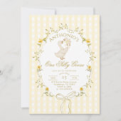 One Silly Goose Gender neutral  1st Birthday 招待状 (正面)