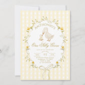 One Silly Goose Gender neutral  1st Birthday 招待状 (正面)