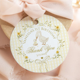 One Silly Goose Gender neutral Gingham Thank you フェイバータグ