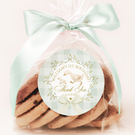 One Silly Goose Gender neutral Sage Birthday ラウンドシール