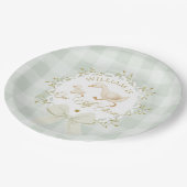 One Silly Goose Gender neutral Sage green Birthday ペーパープレート (アングル)