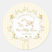 One Silly Goose Gender neutral Wildflower ラウンドシール (正面)