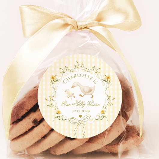 One Silly Goose Gender neutral Wildflower ラウンドシール