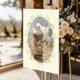 One Silly Goose Gingham 1st Birthday Welcome アクリルサイン