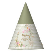 One Silly Goose Gingham Floral Birthday Party Hat パーティーハット (正面)