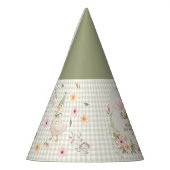 One Silly Goose Gingham Floral Birthday Party Hat パーティーハット (左)