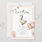 One Silly Goose Girl 1st Birthday  Invitation 招待状 (正面)