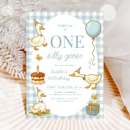 One Silly Goose Girl 1st Birthday Party Invitation 招待状