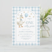 One Silly Goose Girl 1st Birthday Party Invitation 招待状 (スタンド正面)