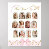 One Silly Goose Girl 1st Birthday Photo Milestone ポスター (正面)