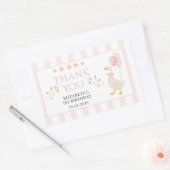 One Silly Goose Girl 1st Birthday Pink Thank You 長方形シール (封筒)