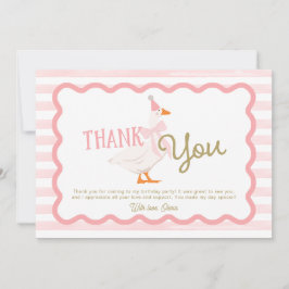 One Silly Goose Girl 1st Birthday Thank You カード
