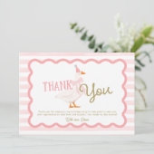 One Silly Goose Girl 1st Birthday Thank You カード (スタンド正面)