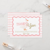 One Silly Goose Girl 1st Birthday Thank You カード (正面/裏面インサイチュ)