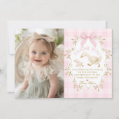 One Silly Goose Girl 1st Birthday Thank you card 招待状 (正面)