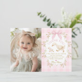 One Silly Goose Girl 1st Birthday Thank you card 招待状 (スタンド正面)