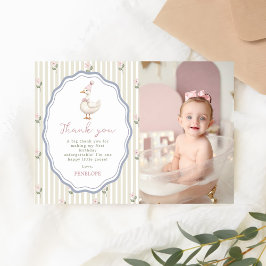 One Silly Goose Girl Birthday Photo サンキューカード