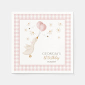 One Silly Goose Girls 1st Birthday Party Decor スタンダードカクテルナプキン (正面)