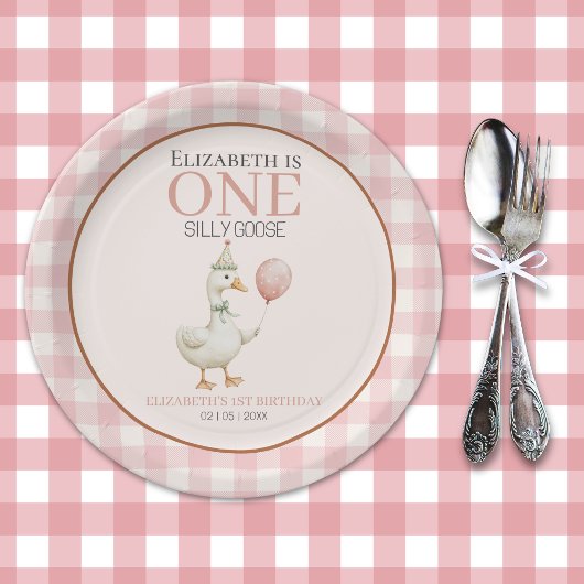 One Silly Goose Girl's Birthday 1st Party ペーパープレート