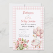 One Silly Goose Girl's First Birthday 招待状 (正面)