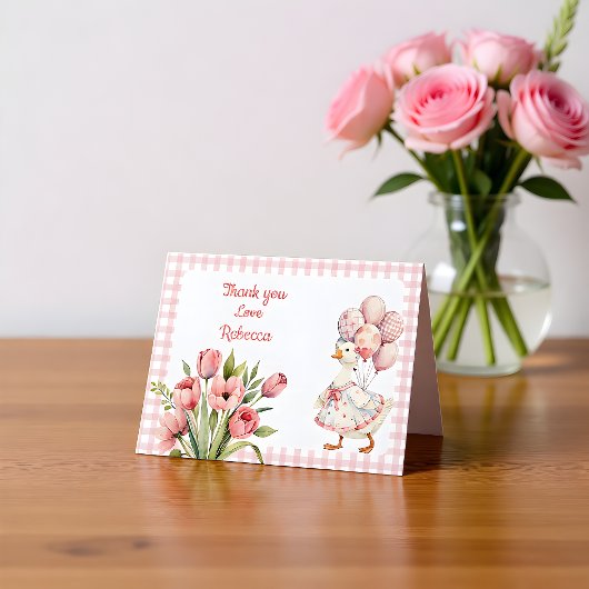 One Silly Goose Girls's First Birthday サンキューカード