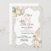 One Silly Goose, Goose, ONE, First Birthday, Goose 招待状 (正面/裏面)