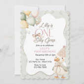 One Silly Goose, Goose, ONE, First Birthday, Goose 招待状 (正面)