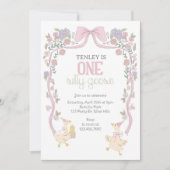 One Silly Goose, Goose Party, First Birthday  招待状 (正面)