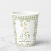  One Silly Goose Green 1st Birthday Paper Cups 紙コップ (正面)