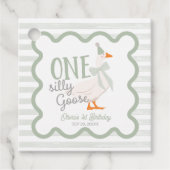 One Silly Goose Green Bow 1st Birthday フェイバータグ (正面)