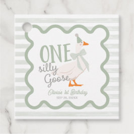 One Silly Goose Green Bow 1st Birthday フェイバータグ