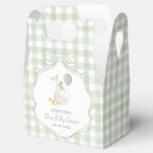 One Silly Goose Green Bow First Birthday フェイバーボックス (オープン)