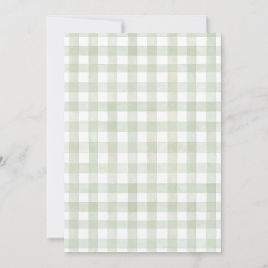 One Silly Goose Green Bow First Birthday 招待状 (裏面)