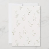 One Silly Goose Green Drawn 1st Birthday Thank You サンキューカード (裏面)